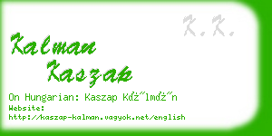 kalman kaszap business card